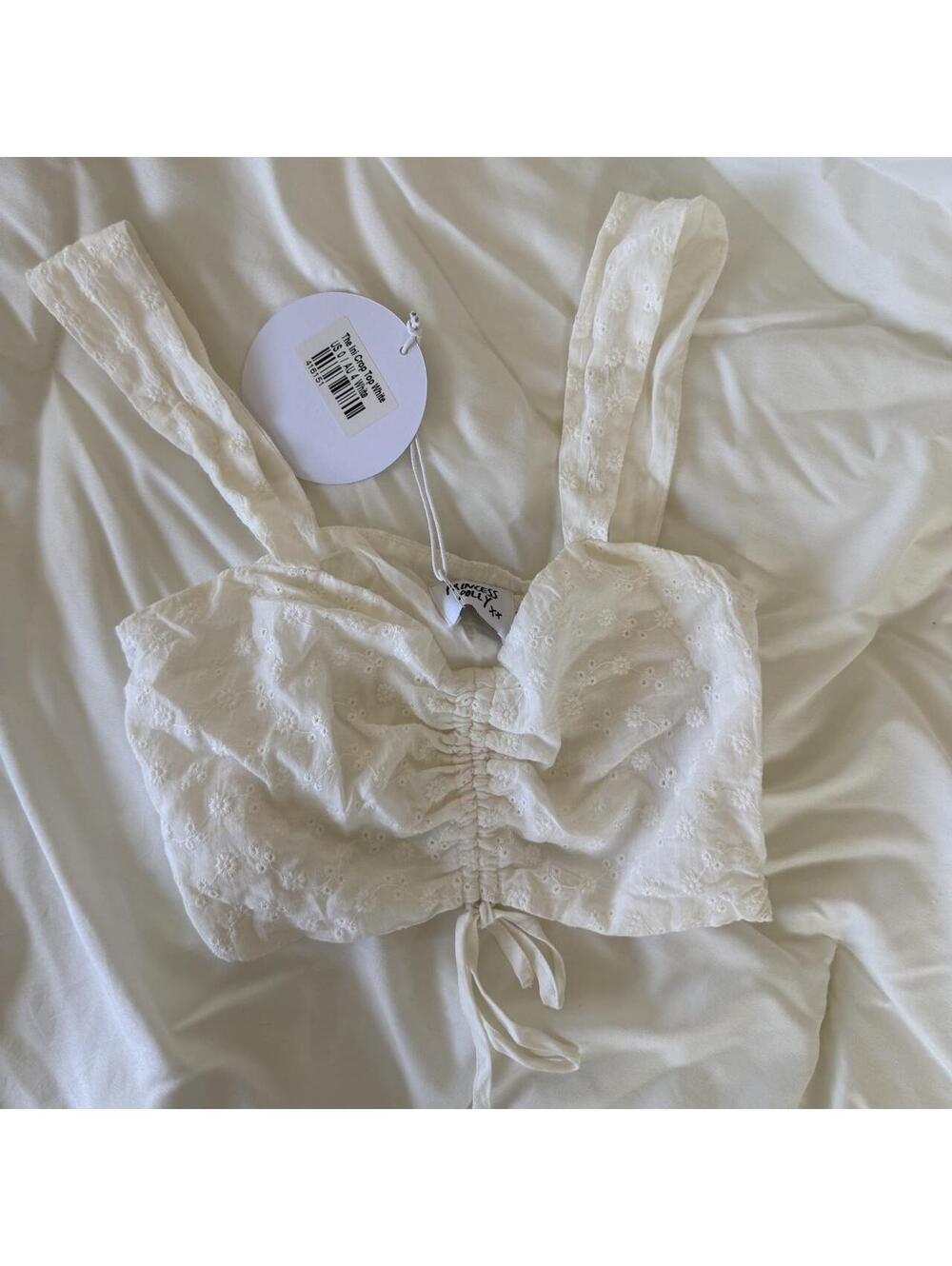 Princess Polly Ini crop top white size US0